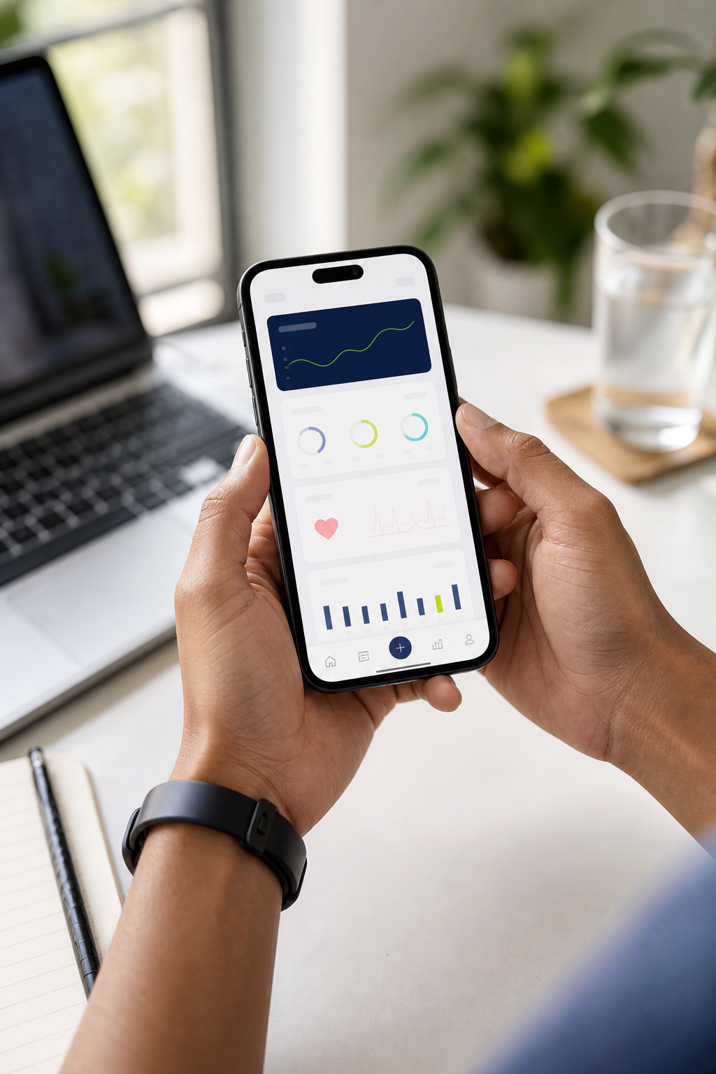Health app in use on a phone